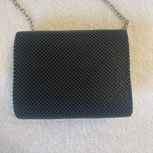 Vintage La Regale Women's Clutch Black Purse Beaded Crossbody Evening Bag - Picture 7 of 8